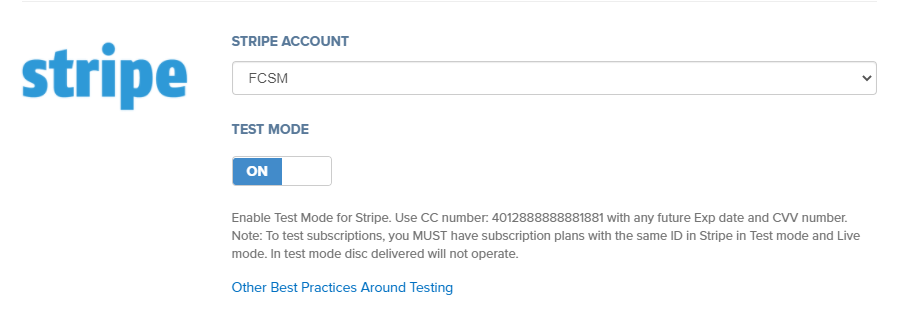 Dove trovare il test mode di Stripe